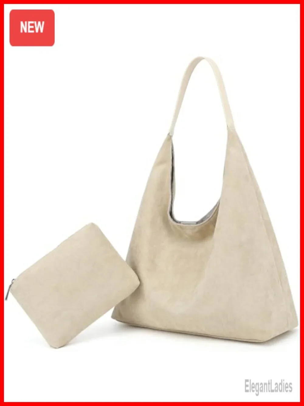 Super Soft Slouchy Hobo Bag, Faux Suede Tote, Large Capacity Work Handbag